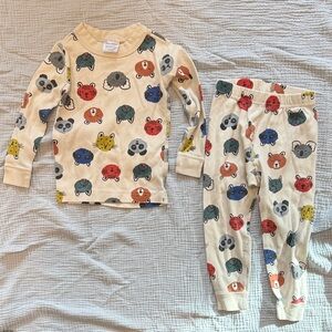 Hanna Andersson Kids Animal Print Pajama Set - Cream and Multicolor